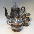 Vintage silverplated teapot, milk jug and sugar bowl - Never used - As new condition
