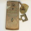 Vintage brass coin operated door lock - Disassembled