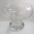 Heavy Vintage glass rose bowl / Salad bowl