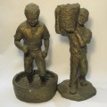 Set of Bronzed resin sculptures of winemakers by Miriam Schwartz
