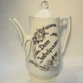 German made coffee pot - For a Jubilee couple early 1900`s - Fine porcelain