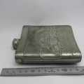 Vintage tin liquor flask - With Easter motif