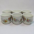 Set of 6 Maddock egg cups with gold rims