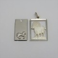 Pair of Aries Zodiac pendants - Both silver