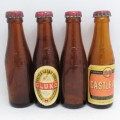 Lot of 4 vintage castle Beers miniature bottles - 2 with labels
