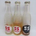 Lot of 3 vintage Suncrush Special miniature cooldrink bottles