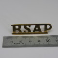 Rhodesia BSAP shoulder title - Brass