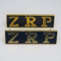 Pair of Zimbabwe Republic Police shoulder titles