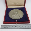 Voortrekker-Eeufees 1838-1938 fakkeloop silverplated bronze medallion
