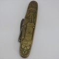 1652-1952 Jan Van Riebeeck brass pocket knife - Well used