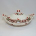 Antique Spode Meadow dish with lid - Small chip inside rim - Beautiful antique piece - 19 x 31 cm