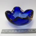 Blue Murano glass ashtray - Small chip