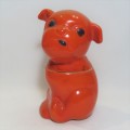 Vintage orange bulldog puppy sweets/Tabaco jar