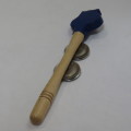Vintage wooden Hippo shaker tambourine stick