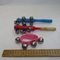 Lot of 3 vintage toy musical shakers - Some bells missing