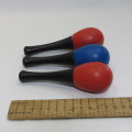 Lot of 3 vintage toy musical maracas shakers