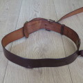 Rhodesia BSAO Officers Leather Sam Browne belt and shoulder strap - Belt length 118 cm