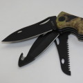 DOW Skinner pocket knife with normal blade and saw blade in pouch