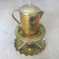 Old Yellow copper burner with coffee pot and trip  tray