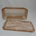 Vintage Carnival glass butter dish - Chipped
