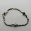 Costume jewellery necklace and bracelet silver look alike - never used
