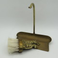 Vintage brass Sealyhams crumb brush and scoop