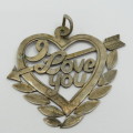 Sterling Silver I Love you vintage pendant