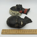 Pair of vintage wall hanging ethnic busts
