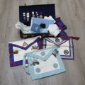 Complete Freemasons kit of Peter John Fletcher - including 5 Jewels and case