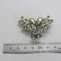 Vintage diamante costume jewellery brooch