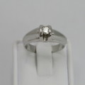 18kt white gold diamond ring with 0.15ct diamond - weighs 7.0g -size O/7 - new