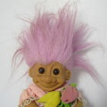 Vintage Russ troll doll with pink hair - 20cm