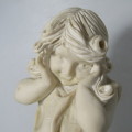 Vintage The Shy Girl poly-resin figurine sculpture - by C. Gounaris 1972
