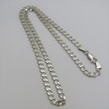 Sterling silver Cuban link chain necklace - Weighs 14,6 g - Length 22,5 cm (closed)