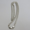 Sterling silver Cuban link chain necklace - Weighs 14,6 g - Length 22,5 cm (closed)