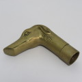 Vintage brass dog head for walking stick
