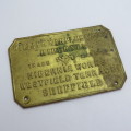 William Marples and Sons Hebernia brass plaque