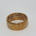 Ring made from 1921 East Africa penny - Size U 1/2