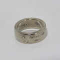 1980 Botswana Thebe coin ring - Size O 1/2