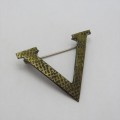 Trench art Victory pin badge