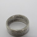 Ring made from 1951 silver American half dollar - Size U 1/2