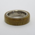 Ring made from vintage Greek coin and resin - Size O
