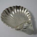 1899 Chester hallmark silver scallop shell dish by John Milward Banks - weighs 36.1g