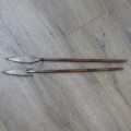 Pair vintage souvenir spears