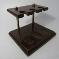 Vintage wooden smoking pipe stand for 3 pipes