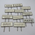 Lot of 11 Cheese name display tags