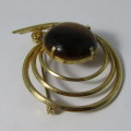 Gold coloured Tigers Eye brooch