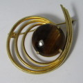 Gold coloured Tigers Eye brooch