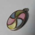 Sterling Silver pendant with colorful inserts - weighs 5.2g