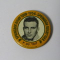 1956 Springbok Rugby tour Pieter du Toit tinnie badge